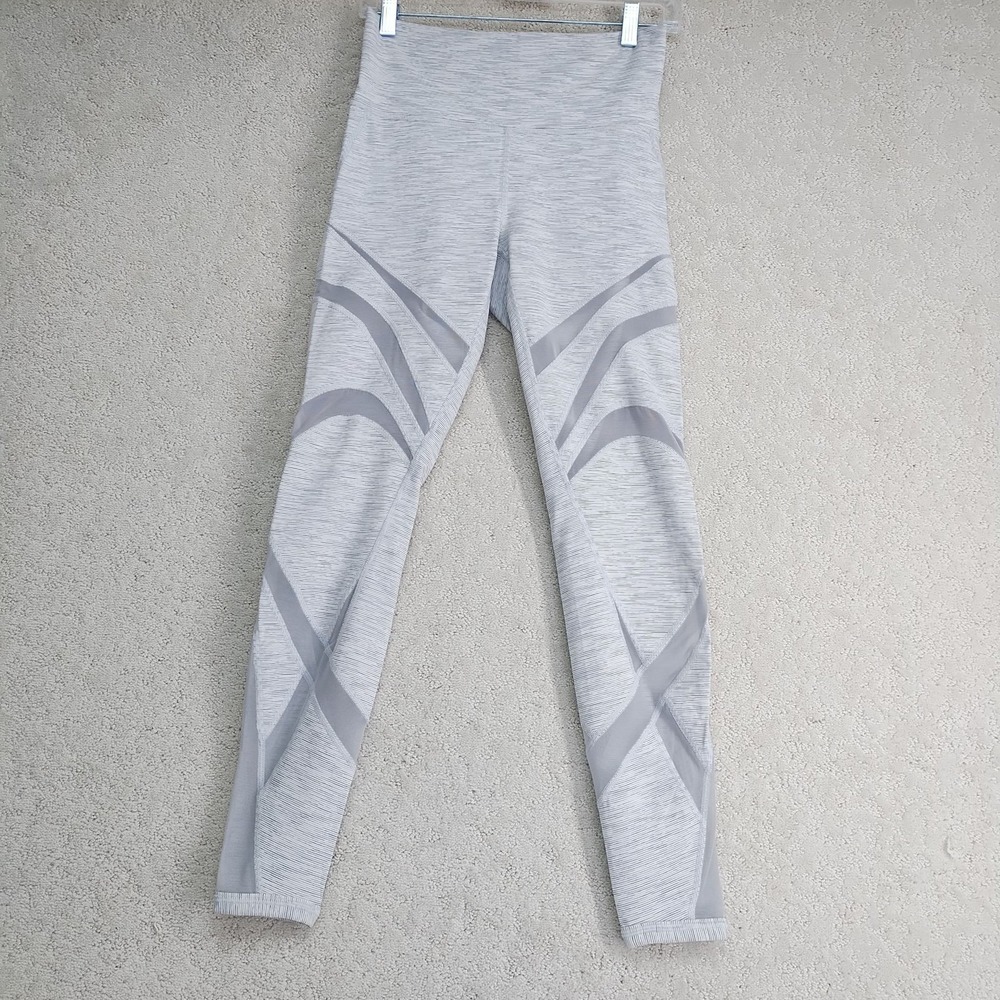 Lululemon Align Leggings Womens 8 Light Gray Space Dye High Rise Mesh Panel